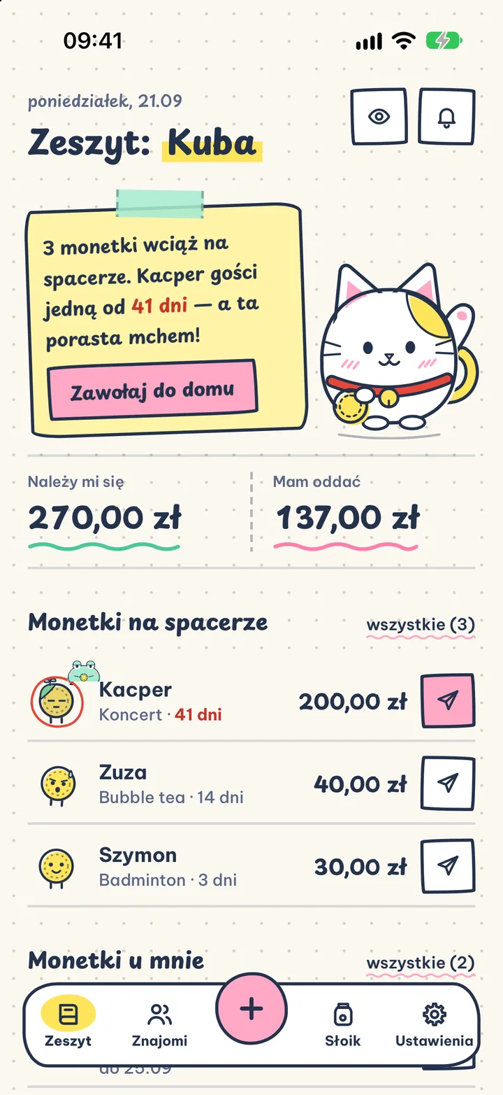 Długi, ale urocze. Bestie, Hihi i Chill pilnują zeszytu i piszą za ciebie przypominajki.